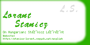 lorant stanicz business card